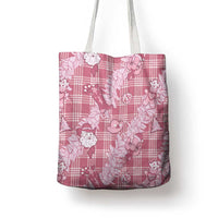 Pink Palaka Hawaii Cowboy Christmas Tote Bag Paniolo Mix Maile Lei - Polynesian Pride