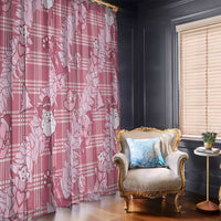 Pink Palaka Hawaii Cowboy Christmas Window Curtain Paniolo Mix Maile Lei - Polynesian Pride