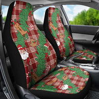 Red Palaka Hawaii Cowboy Christmas Car Seat Cover Paniolo Mix Maile Lei LT7 - Polynesian Pride