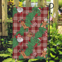 Red Palaka Hawaii Cowboy Christmas Garden Flag Paniolo Mix Maile Lei - Polynesian Pride