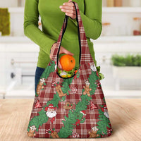 Red Palaka Hawaii Cowboy Christmas Grocery Bag Paniolo Mix Maile Lei - Polynesian Pride