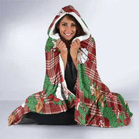 Red Palaka Hawaii Cowboy Christmas Hooded Blanket Paniolo Mix Maile Lei - Polynesian Pride