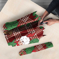 Red Palaka Hawaii Cowboy Christmas Umbrella Paniolo Mix Maile Lei - Polynesian Pride