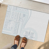 Samoa White Sunday Rubber Doormat Classic Siapo Style LT7 - Polynesian Pride