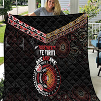Aotearoa and Australia Indigenous Quilt Stand Together For Te Tiriti LT7 Black - Polynesian Pride