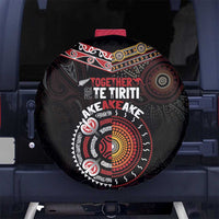 Aotearoa and Australia Indigenous Spare Tire Cover Stand Together For Te Tiriti LT7 - Polynesian Pride