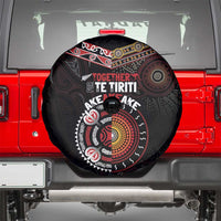 Aotearoa and Australia Indigenous Spare Tire Cover Stand Together For Te Tiriti LT7 - Polynesian Pride