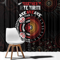 Aotearoa and Australia Indigenous Window Curtain Stand Together For Te Tiriti