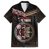 Aotearoa and Samoa Together For Te Tiriti Family Matching Short Sleeve Bodycon Dress and Hawaiian Shirt Kowhaiwhai Mix Siapo