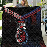 Aotearoa and Samoa Together For Te Tiriti Quilt Kowhaiwhai Mix Siapo - Flag Color LT7 Black - Polynesian Pride