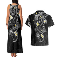 Polynesia Tribal Couples Matching Tank Maxi Dress and Hawaiian Shirt Tentacles Plumeria LT7 - Polynesian Pride