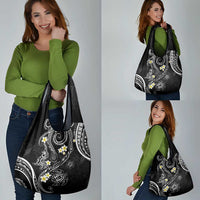 Polynesia Tribal Grocery Bag Tentacles Plumeria