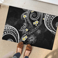 Polynesia Tribal Rubber Doormat Tentacles Plumeria
