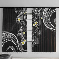 Polynesia Tribal Window Curtain Tentacles Plumeria