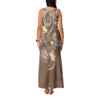 Polynesia Tribal Family Matching Tank Maxi Dress and Hawaiian Shirt Mocha Plumeria Tentacles