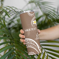 Polynesia Tribal Skinny Tumbler Mocha Plumeria Tentacles