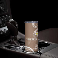 Polynesia Tribal Skinny Tumbler Mocha Plumeria Tentacles