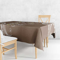Polynesia Tribal Tablecloth Mocha Plumeria Tentacles