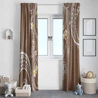 Polynesia Tribal Window Curtain Mocha Plumeria Tentacles