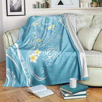 Polynesia Tribal Blanket Turquoise Plumeria Tentacles