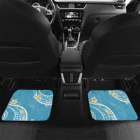 Polynesia Tribal Car Mats Turquoise Plumeria Tentacles