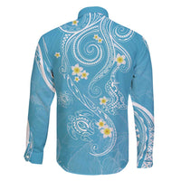 Polynesia Tribal Family Matching Off Shoulder Maxi Dress and Hawaiian Shirt Turquoise Plumeria Tentacles