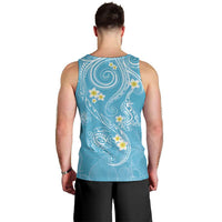 Polynesia Tribal Men Tank Top Turquoise Plumeria Tentacles