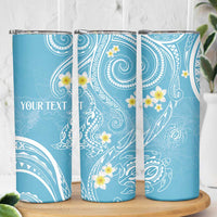 Polynesia Tribal Skinny Tumbler Turquoise Plumeria Tentacles