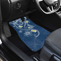 Polynesia Tribal Car Mats Deep Blue Plumeria Tentacles