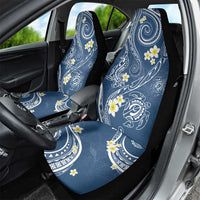 Polynesia Tribal Car Seat Cover Deep Blue Plumeria Tentacles