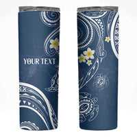Polynesia Tribal Skinny Tumbler Deep Blue Plumeria Tentacles