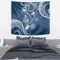 Polynesia Tribal Tapestry Deep Blue Plumeria Tentacles LT7 - Polynesian Pride