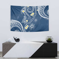 Polynesia Tribal Tapestry Deep Blue Plumeria Tentacles LT7 - Polynesian Pride