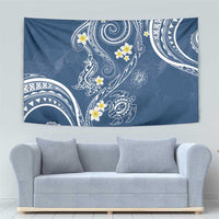Polynesia Tribal Tapestry Deep Blue Plumeria Tentacles LT7 - Polynesian Pride