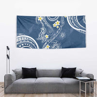 Polynesia Tribal Tapestry Deep Blue Plumeria Tentacles LT7 - Polynesian Pride