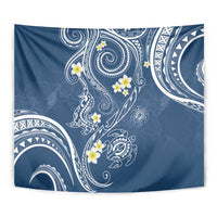 Polynesia Tribal Tapestry Deep Blue Plumeria Tentacles LT7 - Polynesian Pride