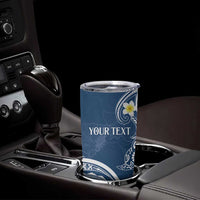 Polynesia Tribal Tumbler Cup Deep Blue Plumeria Tentacles