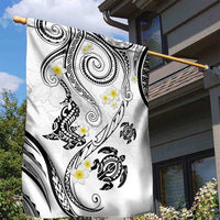 Polynesia Tribal Garden Flag White Plumeria Tentacles