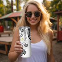 Polynesia Tribal Skinny Tumbler White Plumeria Tentacles