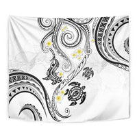 Polynesia Tribal Tapestry White Plumeria Tentacles LT7 - Polynesian Pride
