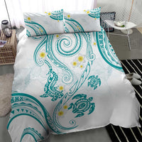 Polynesia Tribal Bedding Set Teal Plumeria Tentacles