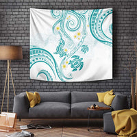 Polynesia Tribal Tapestry Teal Plumeria Tentacles LT7 Teal - Polynesian Pride