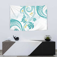 Polynesia Tribal Tapestry Teal Plumeria Tentacles LT7 - Polynesian Pride