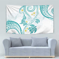 Polynesia Tribal Tapestry Teal Plumeria Tentacles LT7 - Polynesian Pride