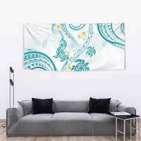 Polynesia Tribal Tapestry Teal Plumeria Tentacles LT7 - Polynesian Pride