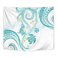 Polynesia Tribal Tapestry Teal Plumeria Tentacles LT7 - Polynesian Pride