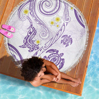 Polynesia Tribal Beach Blanket Lilac Plumeria Tentacles