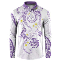 Polynesia Tribal Button Sweatshirt Lilac Plumeria Tentacles LT7 Lilac - Polynesian Pride