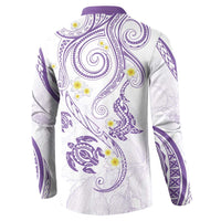 Polynesia Tribal Button Sweatshirt Lilac Plumeria Tentacles LT7 - Polynesian Pride