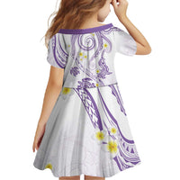 Polynesia Tribal Family Matching Summer Maxi Dress and Hawaiian Shirt Lilac Plumeria Tentacles